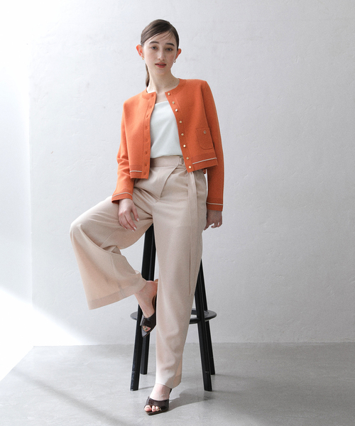 La TOTALITE（ラトータリテ）の「【洗える】ウォッシャブルスムースカーディガン（カーディガン/ボレロ・レディース・ネイビー/オレンジ/ホワイト・FREE）」の15枚目の写真