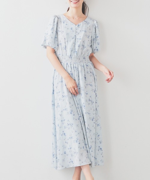 Honeys（ハニーズ）の「ボリューム袖ワンピース（ワンピース・レディース・ホワイト系その他/サックスブルー系/ピンク系その他/ブラック系その他・3L/L/LL/M/S）」の3枚目の写真