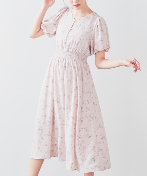 Honeys（ハニーズ）の「ボリューム袖ワンピース（ワンピース・レディース・ホワイト系その他/サックスブルー系/ピンク系その他/ブラック系その他・3L/L/LL/M/S）」の4枚目の写真