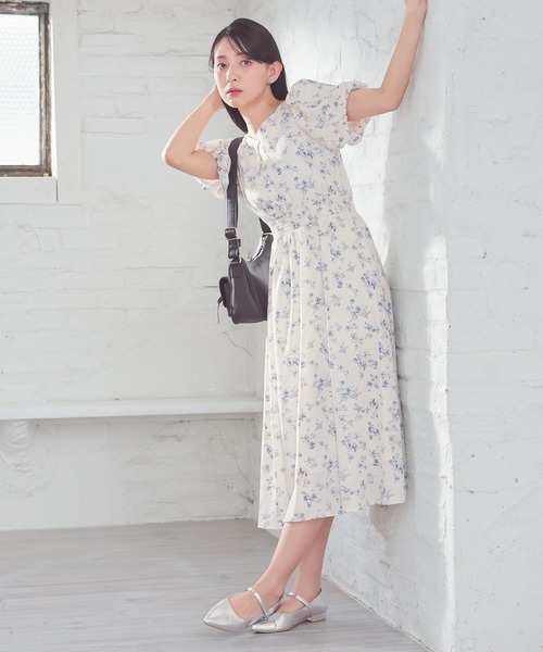 Honeys（ハニーズ）の「ボリューム袖ワンピース（ワンピース・レディース・ホワイト系その他/サックスブルー系/ピンク系その他/ブラック系その他・3L/L/LL/M/S）」の6枚目の写真