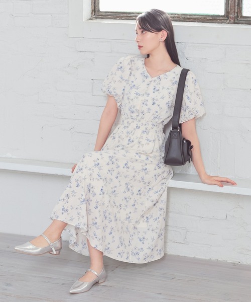 Honeys（ハニーズ）の「ボリューム袖ワンピース（ワンピース・レディース・ホワイト系その他/サックスブルー系/ピンク系その他/ブラック系その他・3L/L/LL/M/S）」の7枚目の写真