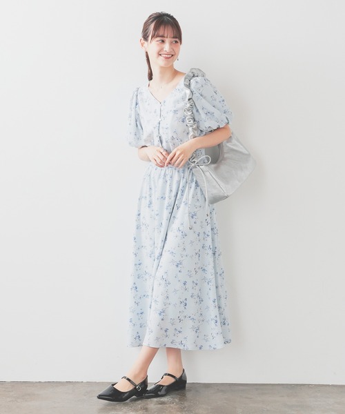 Honeys（ハニーズ）の「ボリューム袖ワンピース（ワンピース・レディース・ホワイト系その他/サックスブルー系/ピンク系その他/ブラック系その他・3L/L/LL/M/S）」の8枚目の写真