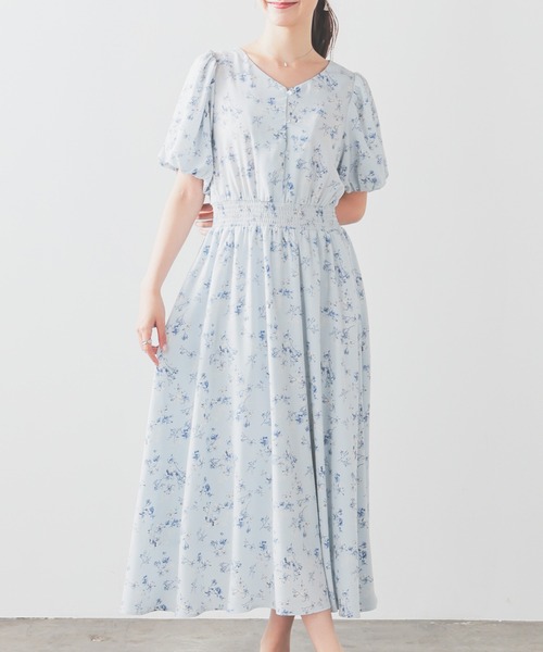 Honeys（ハニーズ）の「ボリューム袖ワンピース（ワンピース・レディース・ホワイト系その他/サックスブルー系/ピンク系その他/ブラック系その他・3L/L/LL/M/S）」の10枚目の写真