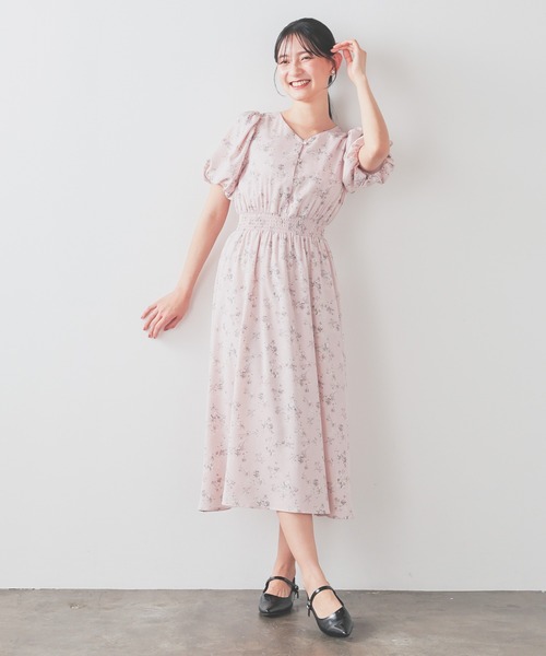 Honeys（ハニーズ）の「ボリューム袖ワンピース（ワンピース・レディース・ホワイト系その他/サックスブルー系/ピンク系その他/ブラック系その他・3L/L/LL/M/S）」の14枚目の写真