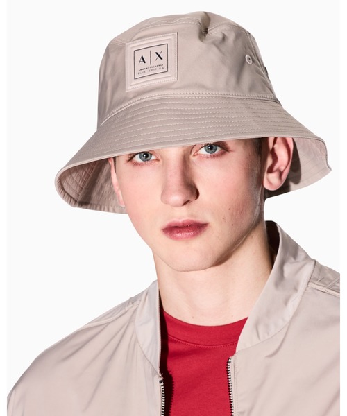 ARMANI EXCHANGE（アルマーニエクスチェンジ）の「【A|X アルマーニ エクスチェンジ】AXロゴパッチ バケットハット（ハット・メンズ・ダークネイビー/ベージュ・L/XL/S/M）」の4枚目の写真