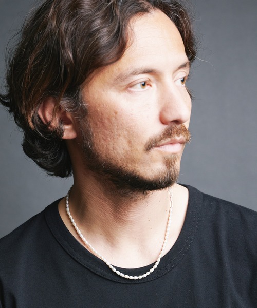 セール】Magine:PEARL&SILVER 925 CUT AZUKI CHAIN MIX NECKLACE