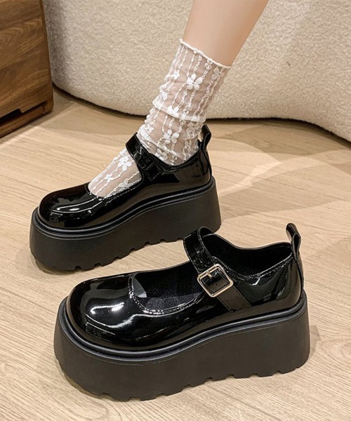 Miniministore(ミニミニストア)の「厚底ローファー レディース韓国風 美脚靴(ローファー・レディース・アイボリー/ブラック系2/ブラック系1・24.0cm/24.5cm/23.5cm/22.5cm/23.0cm)」の1枚目の写真