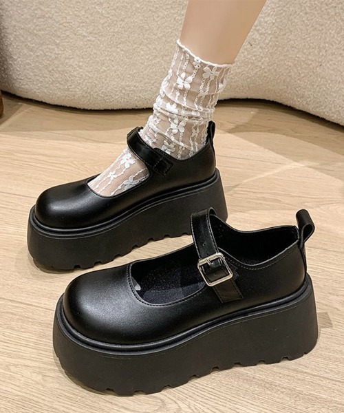 Miniministore(ミニミニストア)の「厚底ローファー レディース韓国風 美脚靴(ローファー・レディース・アイボリー/ブラック系2/ブラック系1・24.0cm/24.5cm/23.5cm/22.5cm/23.0cm)」の5枚目の写真