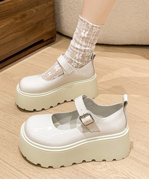 Miniministore(ミニミニストア)の「厚底ローファー レディース韓国風 美脚靴(ローファー・レディース・アイボリー/ブラック系2/ブラック系1・24.0cm/24.5cm/23.5cm/22.5cm/23.0cm)」の13枚目の写真