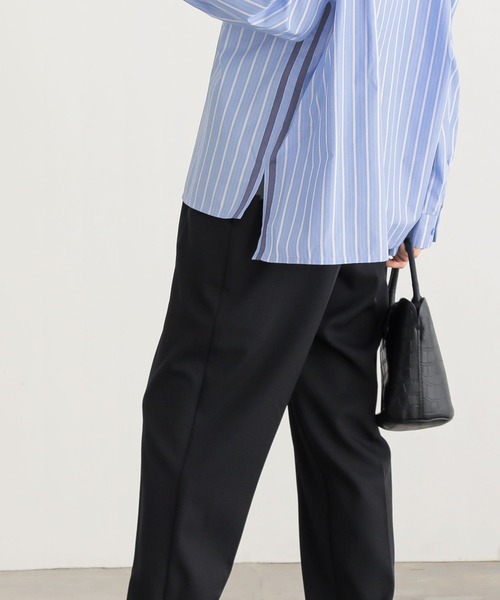 n'OrLABEL（ノアールレーベル）の「『サイドラインストライプシャツ』（シャツ/ブラウス・レディース・オフホワイト/ブルー/ネイビー/グリーン・FREE）」の9枚目の写真