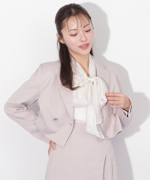 JILL by JILL STUART（ジルバイジルスチュアート）の「◇麻調合繊スーチングジャケット（その他アウター・レディース・グレー/ブラック/ベージュ・SMALL/MEDIUM）」の8枚目の写真