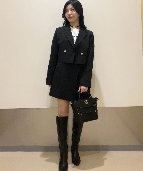 JILL by JILL STUART（ジルバイジルスチュアート）の「◇麻調合繊スーチングジャケット（その他アウター・レディース・グレー/ブラック/ベージュ・SMALL/MEDIUM）」の4枚目の写真