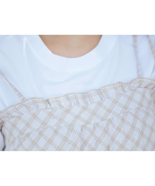 TITTY&CO.(ティティーアンドコー)の「チェック切り替えフリルキャミワンピース(ワンピース・レディース・ベージュ/ブラック・FREE)」の21枚目の写真