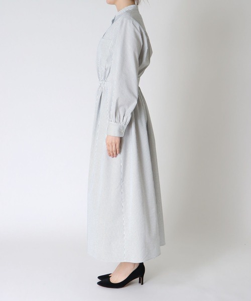 Jines（ジネス）の「サッカーストライプシャツワンピース（ワンピース・レディース・ライトグレー/ネイビー・38）」の12枚目の写真