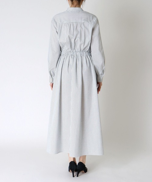 Jines（ジネス）の「サッカーストライプシャツワンピース（ワンピース・レディース・ライトグレー/ネイビー・38）」の13枚目の写真