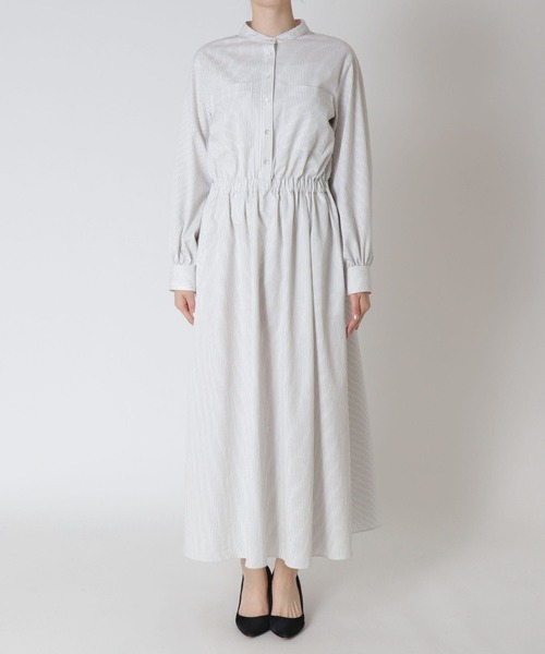 Jines（ジネス）の「サッカーストライプシャツワンピース（ワンピース・レディース・ライトグレー/ネイビー・38）」の9枚目の写真