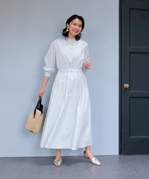 Jines（ジネス）の「サッカーストライプシャツワンピース（ワンピース・レディース・ライトグレー/ネイビー・38）」の21枚目の写真