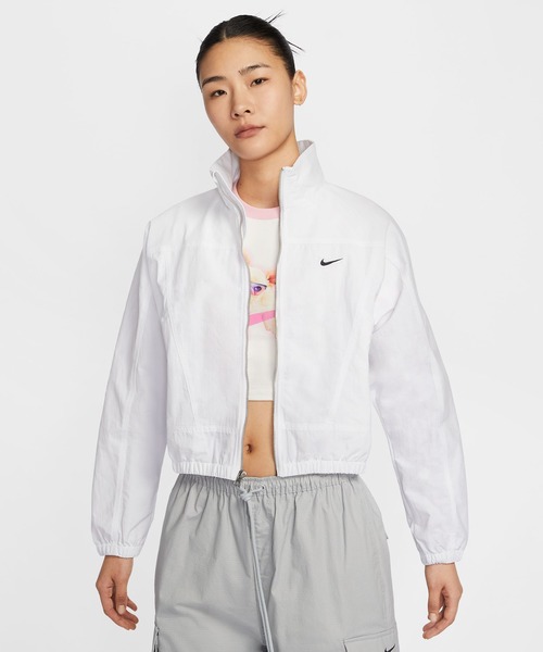 NIKE(ナイキ)の「NIKE AS W NSW EVRTHNG WVN RPL UV / ナイキ ウィメンズ NSW エブリシング ウーウ゛ン RPL UV 【SP】(ナイロンジャケット・レディース・ブラック/ホワイト・M/L)」の2枚目の写真