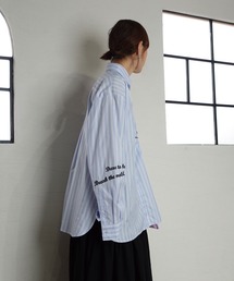 CORNERS by KR | 【CORNERS　by　KR】刺繍ストライプオーバーシャツ(シャツ/ブラウス)