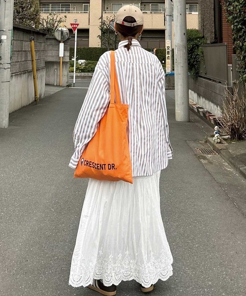 CORNERS by KR（コーナーズバイケーアール）の「【CORNERS by KR】刺繍ストライプオーバーシャツ（シャツ/ブラウス・レディース・ベージュ/ブルー/ネイビー・M）」の21枚目の写真