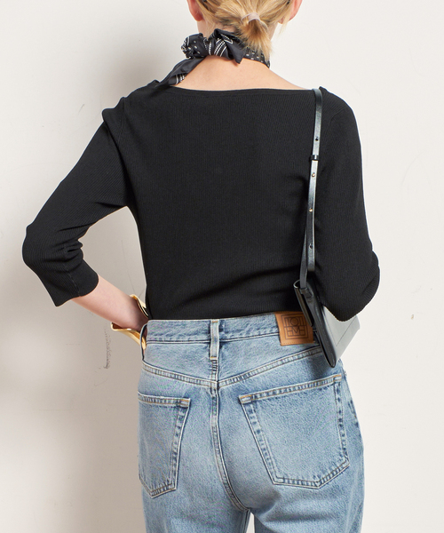 EVERYDAY I LIKE.（エヴリディアイライク）の「*Eloiseボートネックニット（ニット/セーター・レディース・ブラック・FREE）」の5枚目の写真