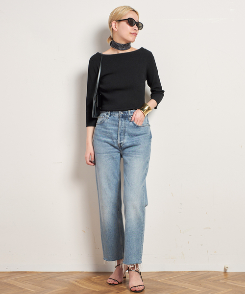 EVERYDAY I LIKE.（エヴリディアイライク）の「*Eloiseボートネックニット（ニット/セーター・レディース・ブラック・FREE）」の4枚目の写真