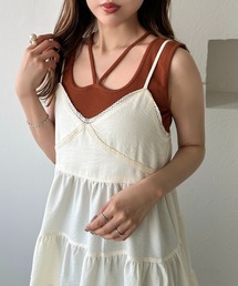 【apres jour clair】カップ付きデザインタンク