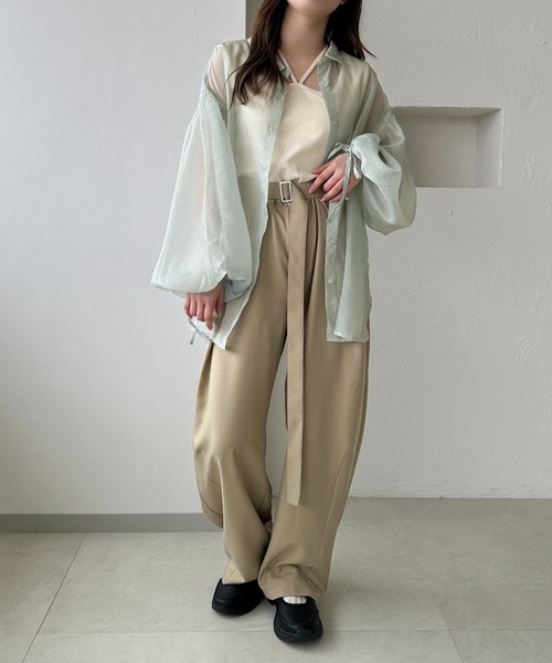 apres jour clair（アプレジュールクレア）の「【apres jour clair】カップ付きデザインタンク（タンクトップ・レディース・ブラック/アイボリー/オレンジ系その他・X-LARGE/フリー）」の8枚目の写真