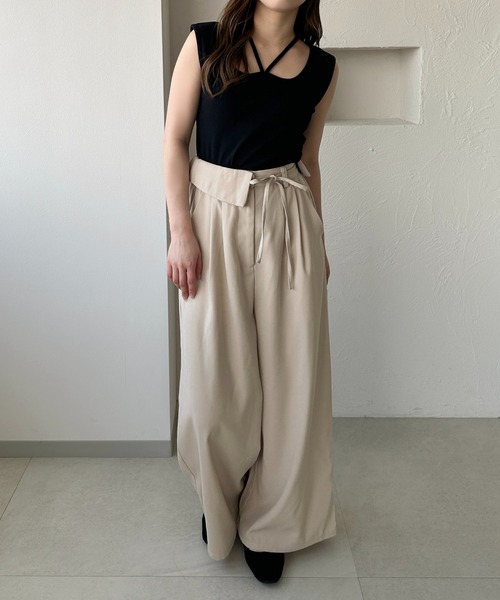 apres jour clair（アプレジュールクレア）の「【apres jour clair】カップ付きデザインタンク（タンクトップ・レディース・ブラック/アイボリー/オレンジ系その他・X-LARGE/フリー）」の14枚目の写真