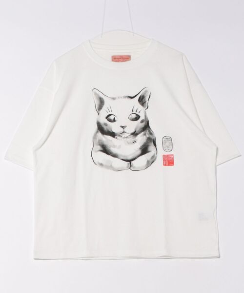 CORISCO(コリスコ)の「アニマル水墨画風Tシャツ(M1)(Tシャツ/カットソー・メンズ・オートミール/キナリ/ホワイト系1/ホワイト系2・MEDIUM/LARGE/X-LARGE)」の11枚目の写真