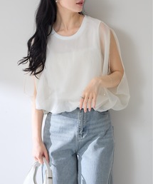【ZOZO限定】オーガンジーレイヤードバルーントップス
