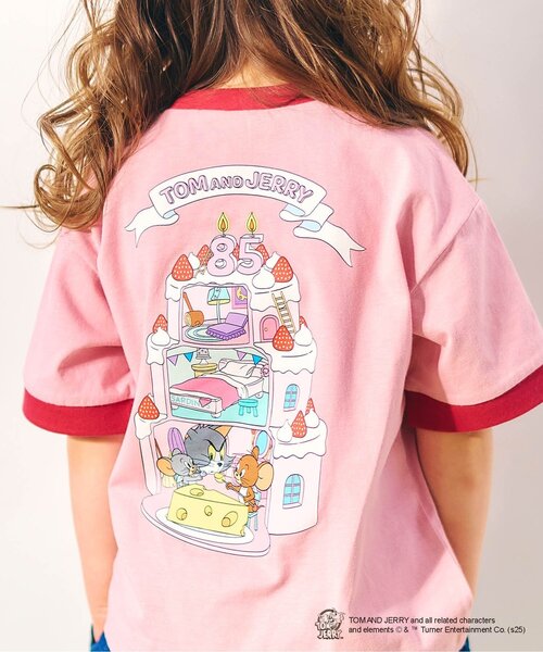 Tom＆Jerry（トムアンドジェリー）の「トムとジェリー リンガーTシャツ（Tシャツ/カットソー・キッズ・クリーム/ミント/ピンク・80/90/100/110/120/130）」の6枚目の写真