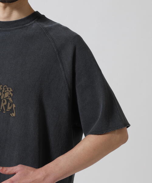 REMI RELIEF（レミレリーフ）の「REMI RELIEF(レミレリーフ)別注 SP加工8/天竺ラグランT(LEOPARDS)（Tシャツ/カットソー・メンズ・ブラック・M/L/XL）」の4枚目の写真