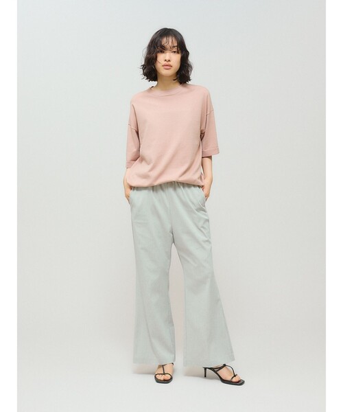 セール】MIDIUMISOLID for Ladies ハーフスリーブニットプル