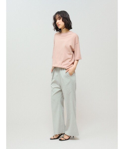 セール】MIDIUMISOLID for Ladies ハーフスリーブニットプル