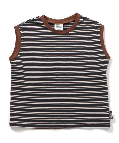 BREEZE（ブリーズ）の「【WEB限定/ジュニア対応】ボーダータンクトップTシャツ（Tシャツ/カットソー・キッズ・パープル/オレンジ/ライム/ピンク/ブラック・90/150/140/130/120/110/100）」の12枚目の写真