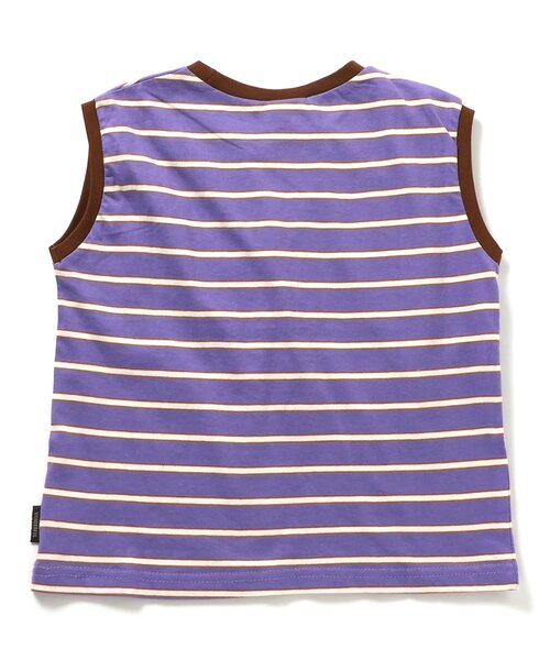 BREEZE（ブリーズ）の「【WEB限定/ジュニア対応】ボーダータンクトップTシャツ（Tシャツ/カットソー・キッズ・パープル/オレンジ/ライム/ピンク/ブラック・90/150/140/130/120/110/100）」の13枚目の写真