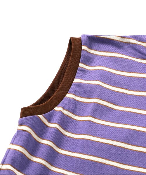BREEZE（ブリーズ）の「【WEB限定/ジュニア対応】ボーダータンクトップTシャツ（Tシャツ/カットソー・キッズ・パープル/オレンジ/ライム/ピンク/ブラック・90/150/140/130/120/110/100）」の15枚目の写真