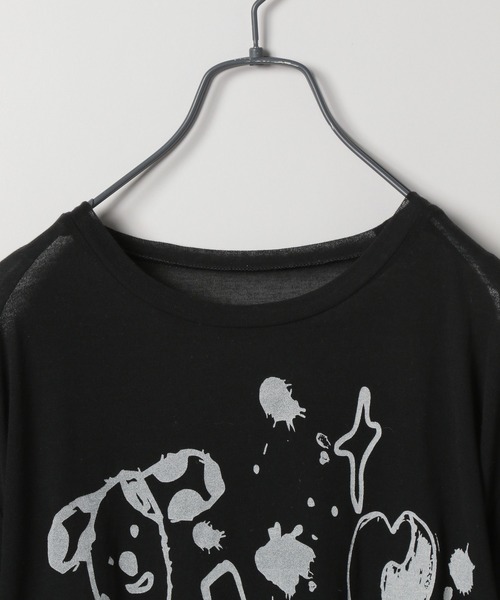 JEANASIS（ジーナシス）の「【25quee】イラストシアーTシャツ/455522（Tシャツ/カットソー・レディース・ブラック系その他/ブラック/ホワイト系その他/ホワイト・FREE）」の9枚目の写真