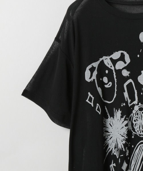 JEANASIS（ジーナシス）の「【25quee】イラストシアーTシャツ/455522（Tシャツ/カットソー・レディース・ブラック系その他/ブラック/ホワイト系その他/ホワイト・FREE）」の11枚目の写真