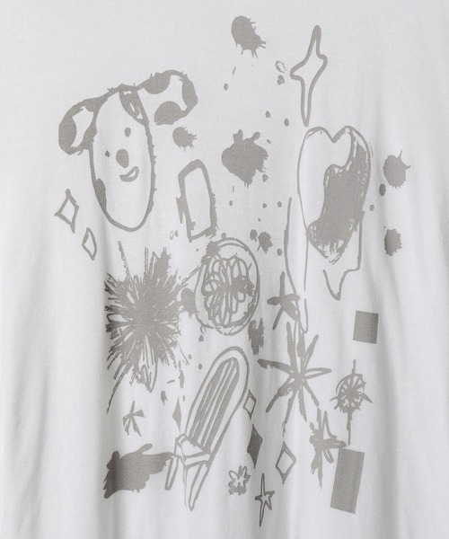 JEANASIS（ジーナシス）の「【25quee】イラストシアーTシャツ/455522（Tシャツ/カットソー・レディース・ブラック系その他/ブラック/ホワイト系その他/ホワイト・FREE）」の15枚目の写真