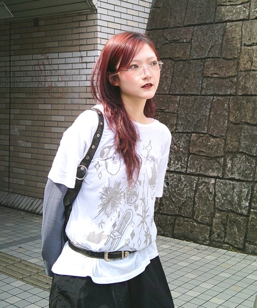 JEANASIS（ジーナシス）の「【25quee】イラストシアーTシャツ/455522（Tシャツ/カットソー・レディース・ブラック系その他/ブラック/ホワイト系その他/ホワイト・FREE）」の19枚目の写真