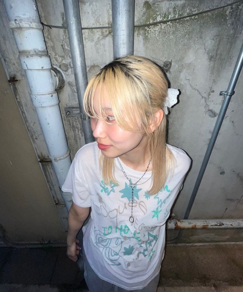 JEANASIS（ジーナシス）の「【25quee】イラストシアーTシャツ/455522（Tシャツ/カットソー・レディース・ブラック系その他/ブラック/ホワイト系その他/ホワイト・FREE）」の6枚目の写真