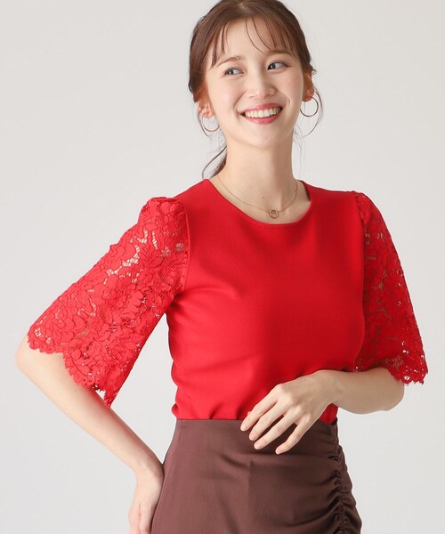 ニット セーター 「洗える」華やかなレース袖ニットトップス レディース COUP DE CHANCE ニット セーター 「洗える」華やかなレース袖