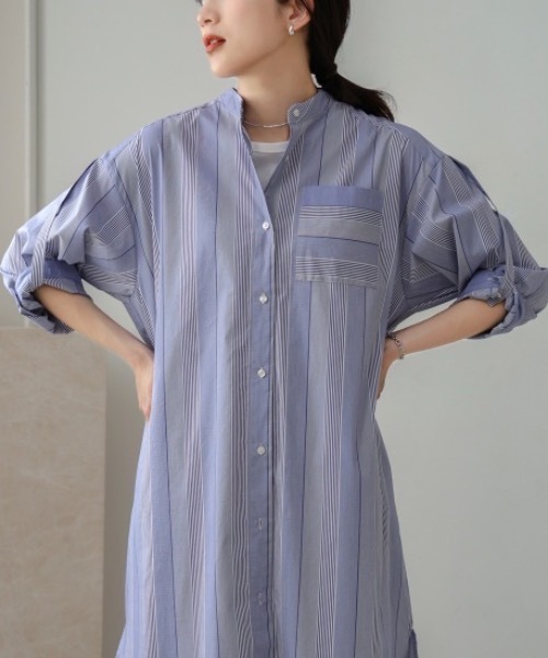 Bou Jeloud（ブージュルード）の「スタンドオープンシャツワンピース（シャツワンピース・レディース・ブラック/A・MEDIUM）」の5枚目の写真