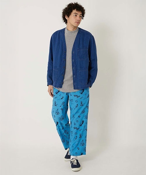 BLUE BLUE（ブルーブルー）の「インディゴリネン ハイカウントツイル シャツカーディガン（カーディガン/ボレロ・メンズ・インディゴブルー・LARGE/MEDIUM/X-LARGE/SMALL）」の9枚目の写真