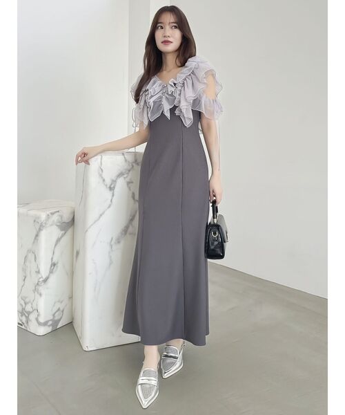 ラッフルリブワンピース　dazzlin 新品 セール】ラッフルリブワンピース（ワンピース）｜dazzlin