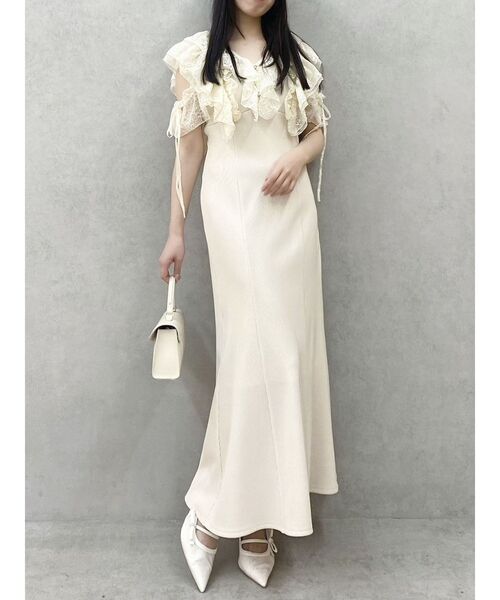 ラッフルリブワンピース　dazzlin 新品 セール】ラッフルリブワンピース（ワンピース）｜dazzlin