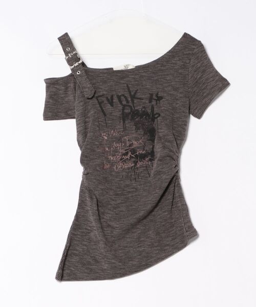 ONE SHOULDER Tシャツ MOUSSY | ONE SHOULDER TEE (Tシャツ・カットソー(半袖) ) |SHEL