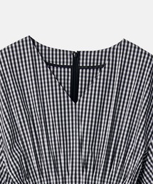 ✨美品✨ルシェルブルー　ギンガムチェックラウンドフォームドレス　ワンピース　青 LE CIEL BLEU（ルシェルブルー）の「ギンガムチェックラウンド